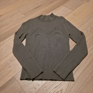 Skies Are Blue Olive Mock Neck Sweater